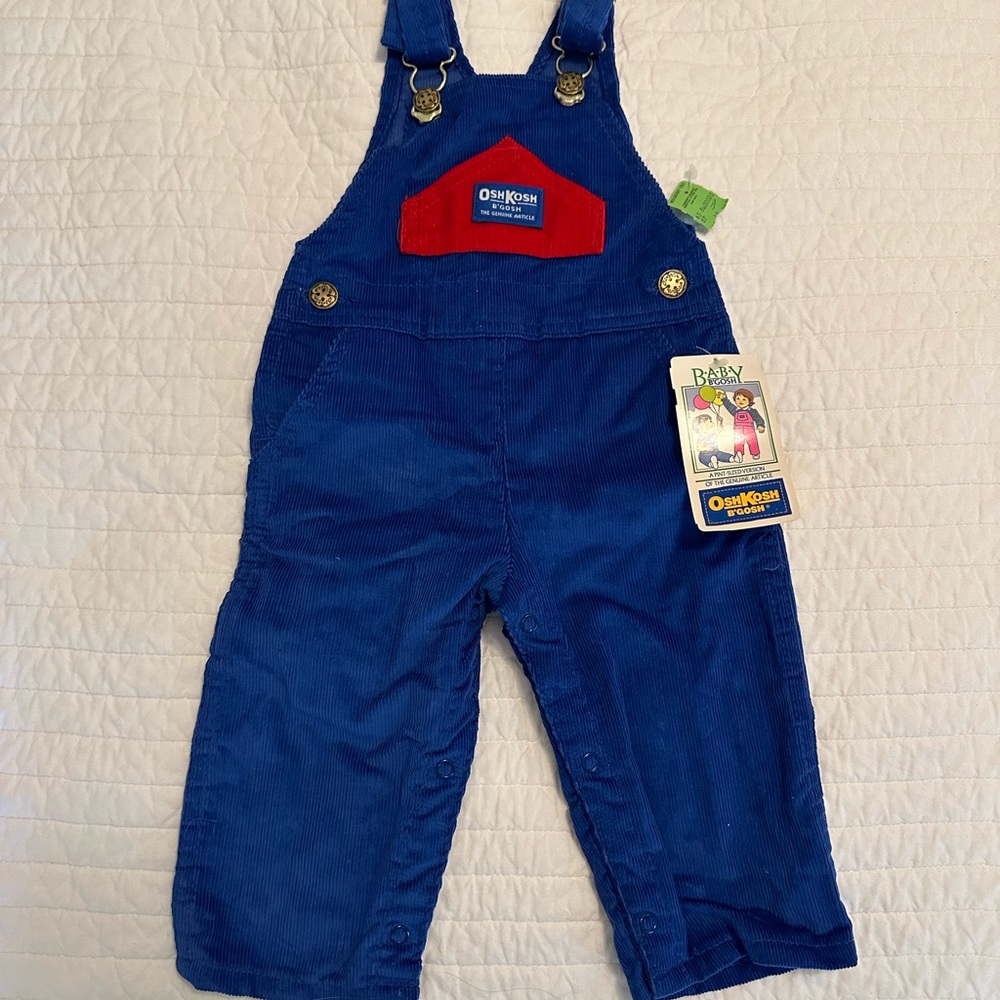 OshKosh B'gosh Blue Denim Overalls Adjustable Straps